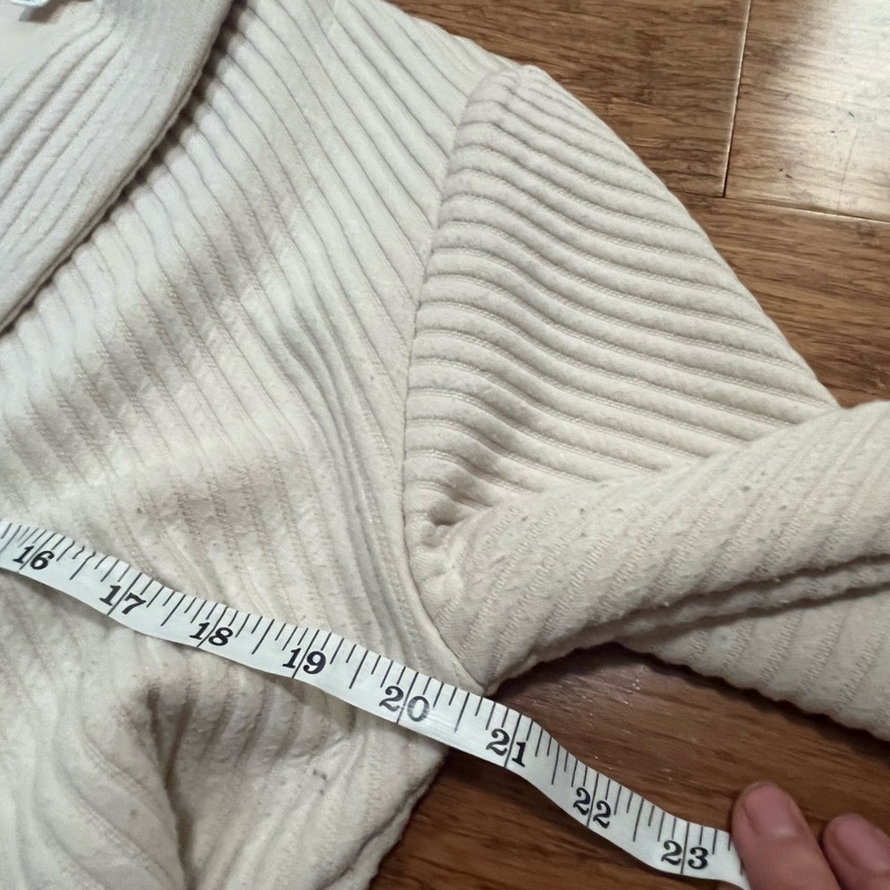 BB Dakota + Steve Madden Cream Open Front Textured Blazer Jacket W/ Pockets. Med - Picture 11 of 14